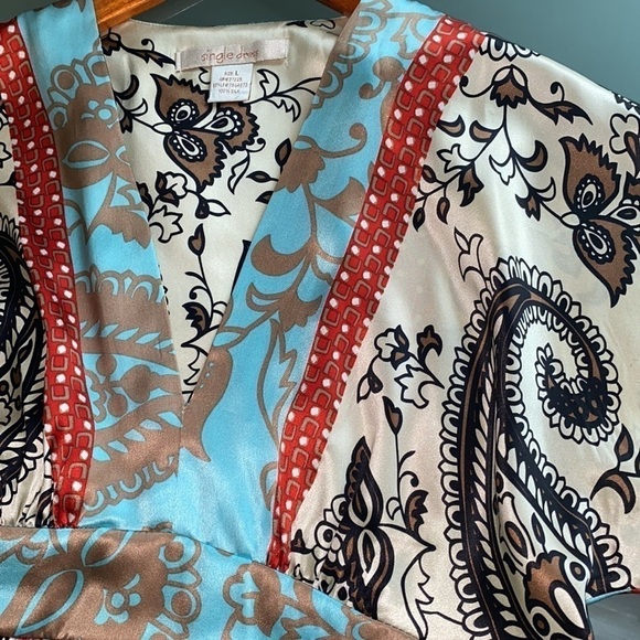 SILK Kimono Dress Size L | Single Dress - Picture 4 of 10